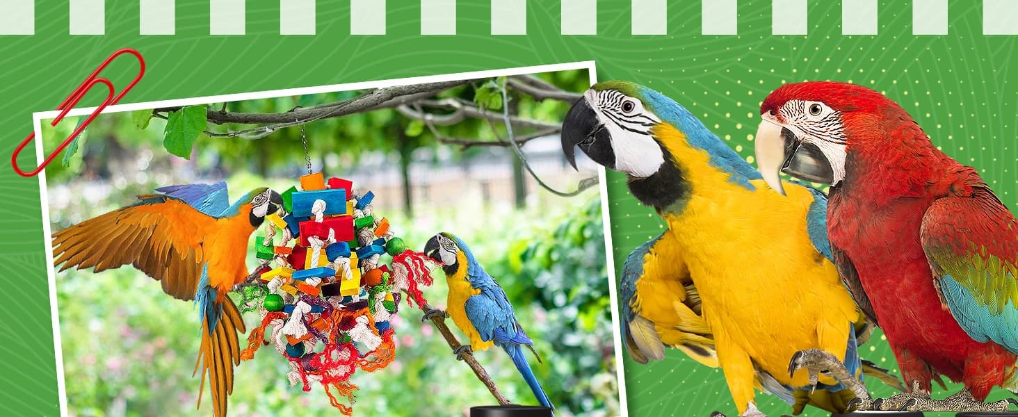 Extra Large Natural Wood Bird Toys for Macaws — African Grey — product details