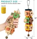 2 PCS Bird Toys, 10in Wooden Parrot Chew Toy with 12 Cork Stoppers Grinding and Boredom Relief Rotating