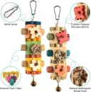 2 PCS Bird Toys, 10in Wooden Parrot Chew Toy with 12 Cork Stoppers Grinding and Boredom Relief Rotating