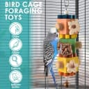 2 PCS Bird Toys, 10in Wooden Parrot Chew Toy with 12 Cork Stoppers Grinding and Boredom Relief Rotating