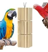 2 PCS Bird Toys, 10in Wooden Parrot Chew Toy with 12 Cork Stoppers Grinding and Boredom Relief Rotating — collection imagery