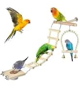 2 PCS Bird Toys, 10in Wooden Parrot Chew Toy with 12 Cork Stoppers Grinding and Boredom Relief Rotating — collection imagery
