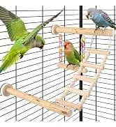 2 PCS Bird Toys, 10in Wooden Parrot Chew Toy with 12 Cork Stoppers Grinding and Boredom Relief Rotating — collection imagery