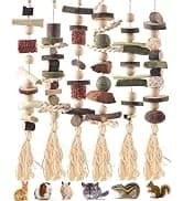 2 PCS Bird Toys, 10in Wooden Parrot Chew Toy with 12 Cork Stoppers Grinding and Boredom Relief Rotating — collection imagery