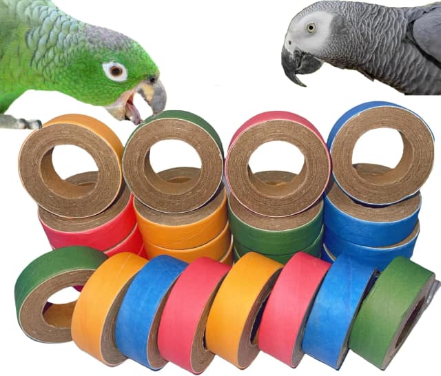24Pcs Fatty Bagels Bird Toys for Parrots Durable Cardboard Chewing Shredding Foraging Foot 1.75" for Medium and