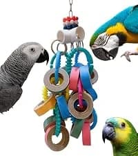 24Pcs Fatty Bagels Bird Toys for Parrots Durable Cardboard Chewing Shredding Foraging Foot 1.75" for Medium and — collection imagery