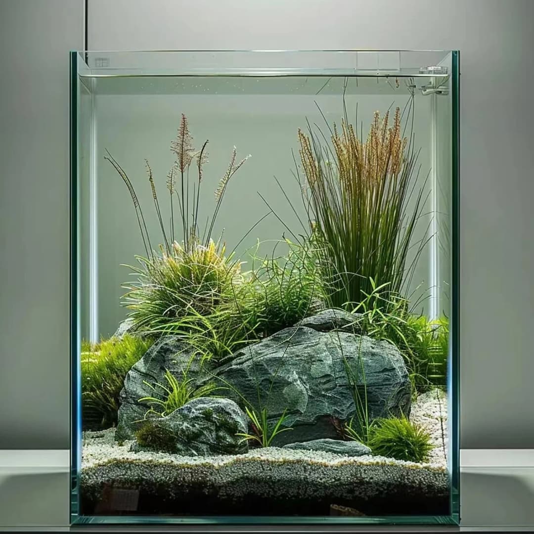 2 Gallon Glass Fish Tank — Easy to Maintain Small Aquarium for Betta/Snails/Shrimp and Aquatic Planting.