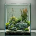 2 Gallon Glass Fish Tank — Easy to Maintain Small Aquarium for Betta/Snails/Shrimp and Aquatic Planting.