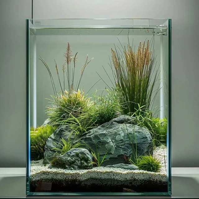 2 Gallon Glass Fish Tank — Easy to Maintain Small Aquarium for Betta/Snails/Shrimp and Aquatic Planting.