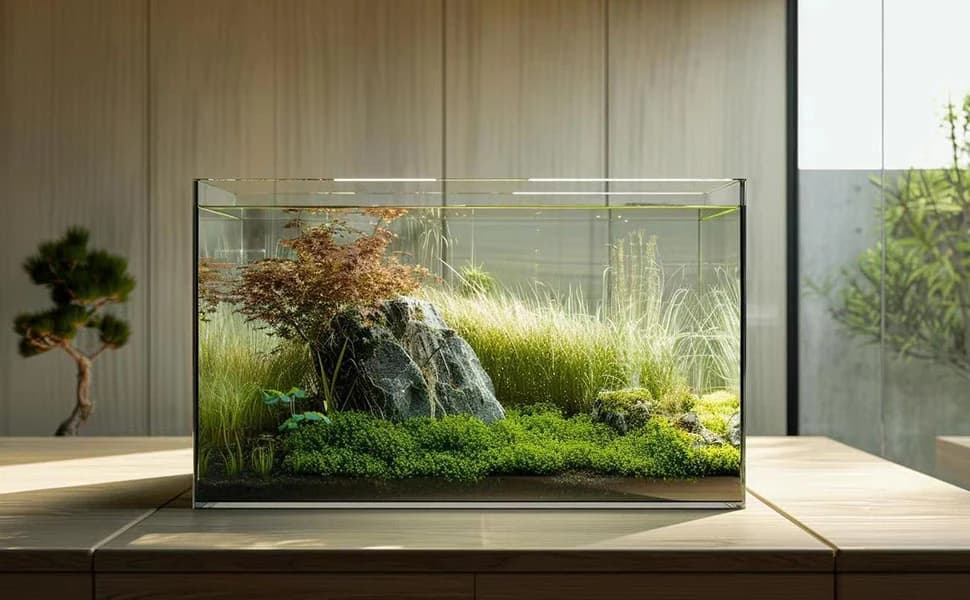 2 Gallon Glass Fish Tank — Easy to Maintain Small Aquarium for Betta/Snails/Shrimp and Aquatic Planting. — product details