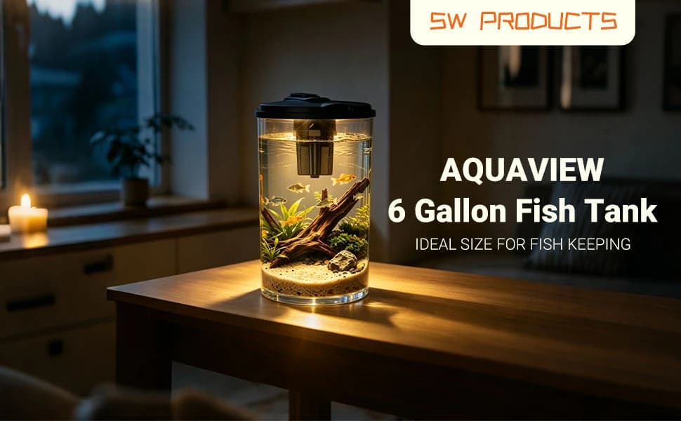 Plastic 6-Gallon AquaView 360 Aquarium Kit for Tropical Fish — product details