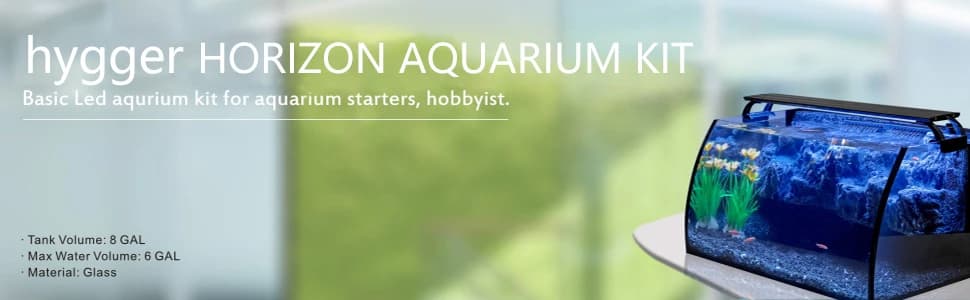 Horizon 8 Gallon LED Glass Aquarium Kit for Starters with 7W Power Filter Pump — collection imagery