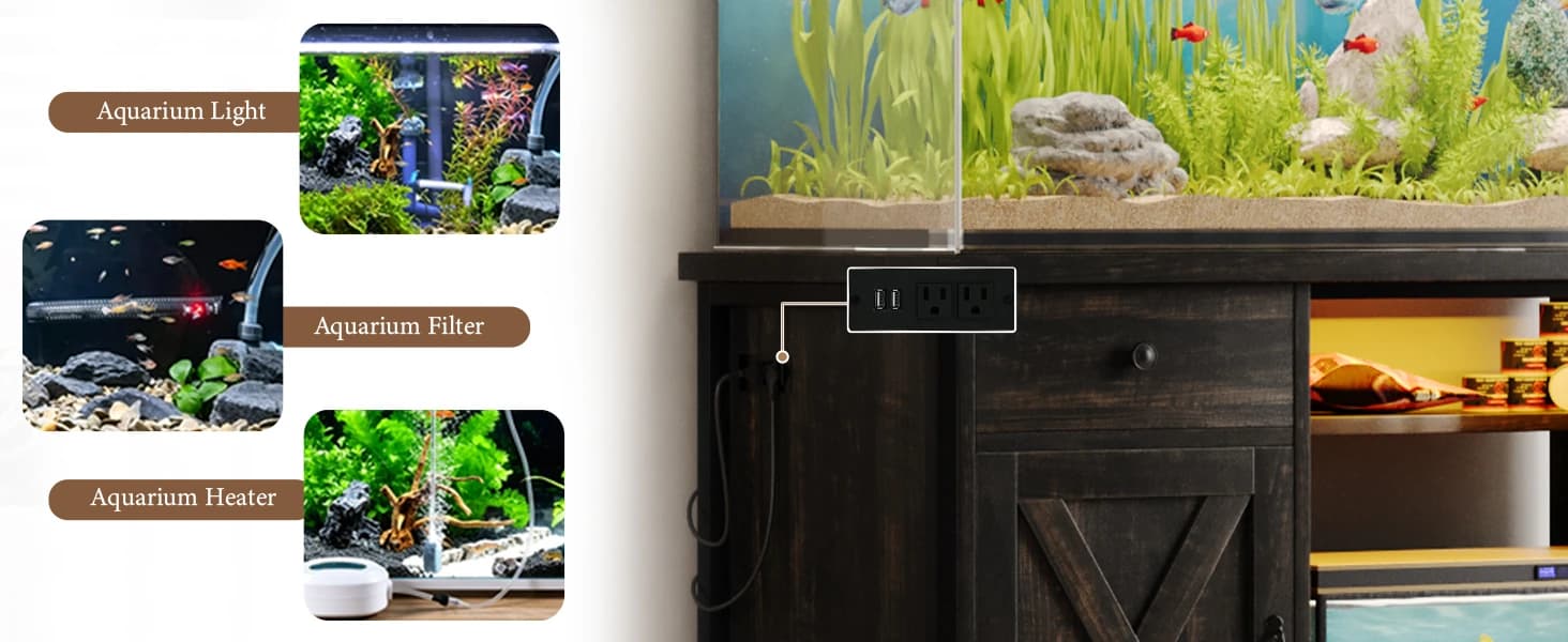 55-75 Gallon Fish Tank Stand with Power Outlets — product details