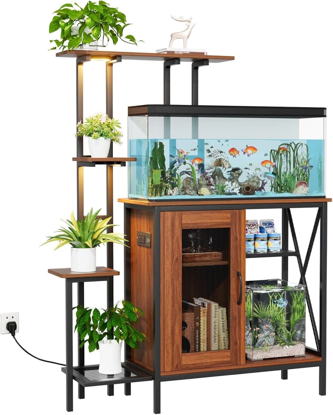 20-29 Gallon Fish Tank Stand with Plant Shelf