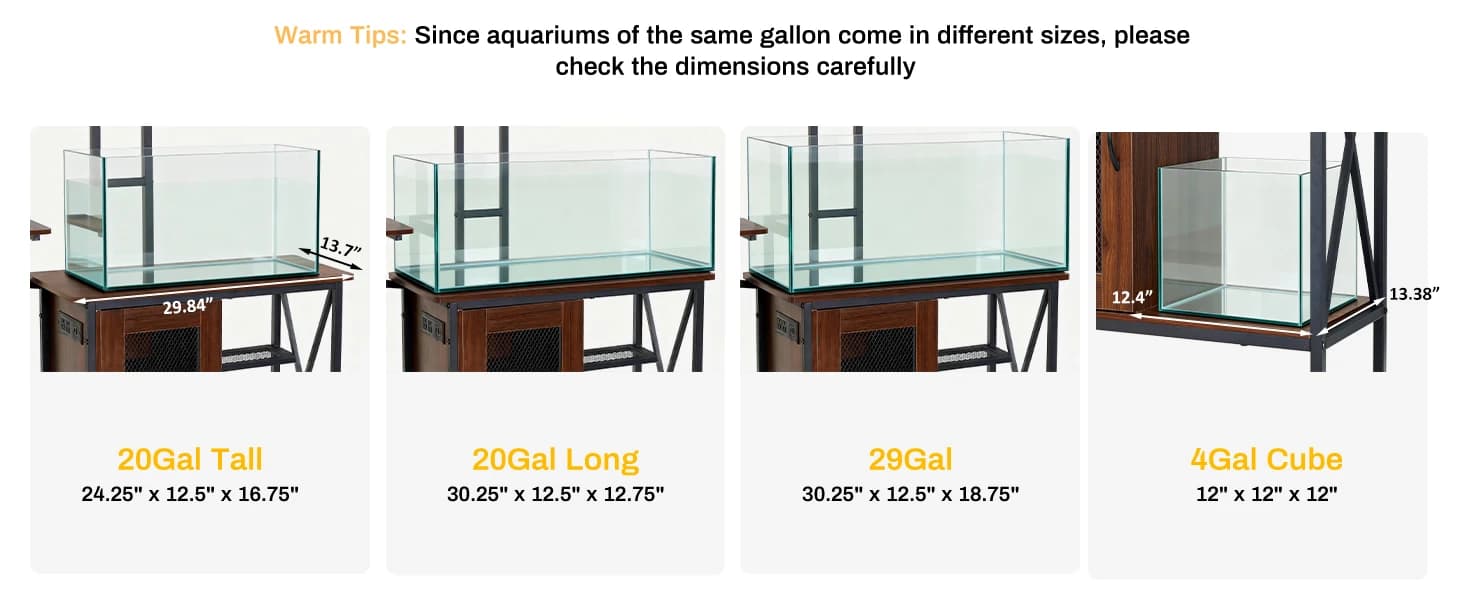 20-29 Gallon Fish Tank Stand with Plant Shelf — Fit Aquariums Up To — 29 Gal