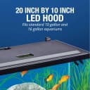LED Aquarium Hood 20 in x 10 in — Low-Profile Fish Tank Cover