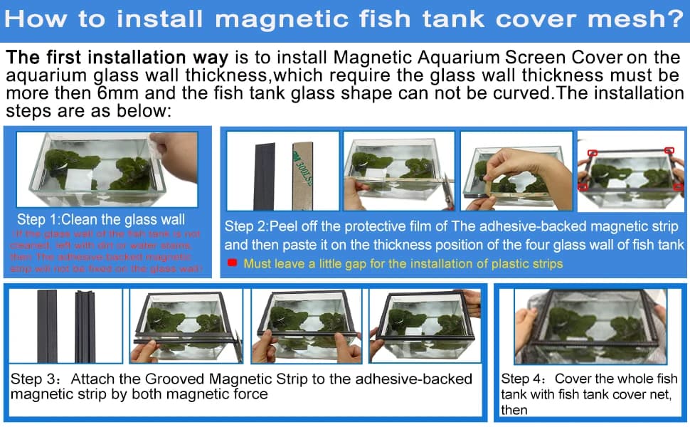 Magnetic Aquarium Anti-Jumping Net Cover — Mesh to Protect Fish Jumping Out of Fish Tank — product details