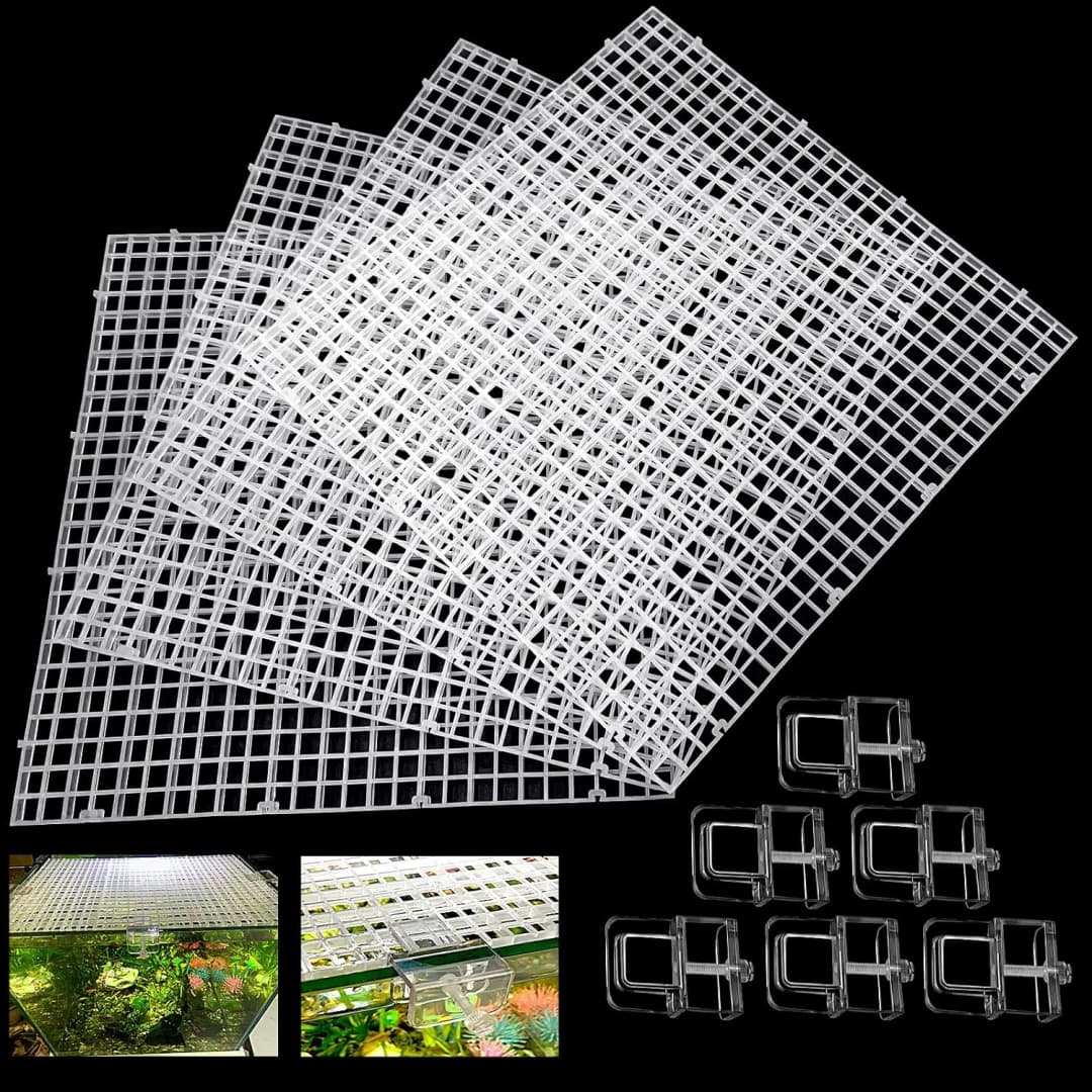 4 Aquarium lid Hood Fish Tank top Cover Terrarium lid Plastic Grid Panel Egg Crate Grate — 6 Aquarium Glass