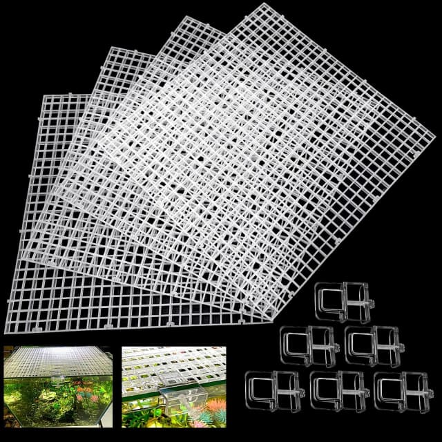 4 Aquarium lid Hood Fish Tank top Cover Terrarium lid Plastic Grid Panel Egg Crate Grate — 6 Aquarium Glass