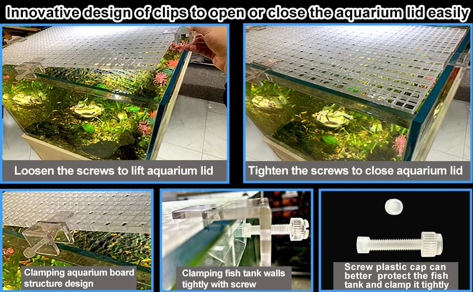 4 Aquarium lid Hood Fish Tank top Cover Terrarium lid Plastic Grid Panel Egg Crate Grate — 6 Aquarium Glass — product details