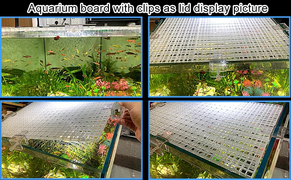 4 Aquarium lid Hood Fish Tank top Cover Terrarium lid Plastic Grid Panel Egg Crate Grate — 6 Aquarium Glass — product details