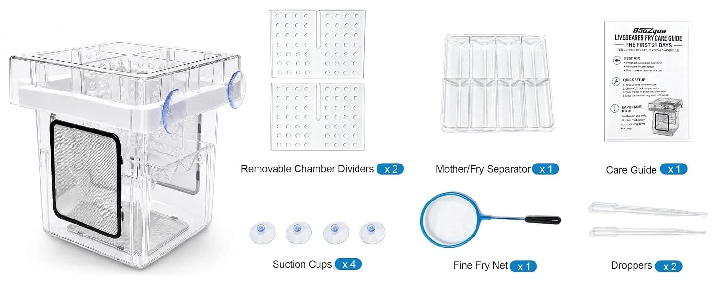 Aquarium Breeder Box for Fish Tank — 316 Stainless Mesh Fry Nursery — Every Part — and What It Does