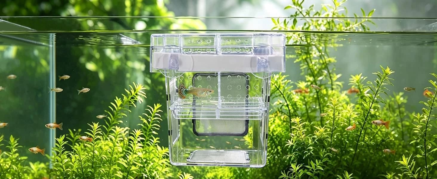 Aquarium Breeder Box for Fish Tank — 316 Stainless Mesh Fry Nursery — How It Goes In the Tank