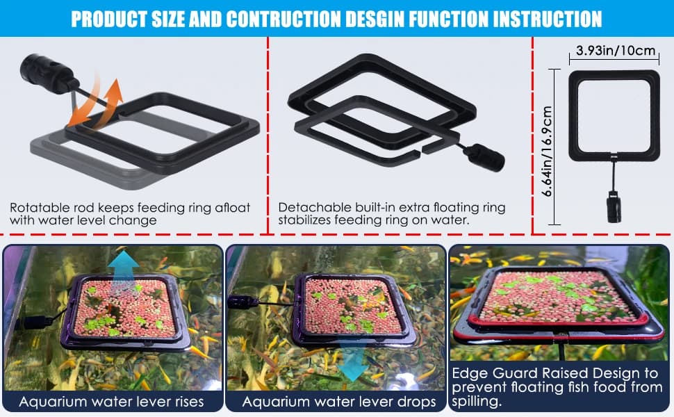 Magnetic Fish Feeding Ring — Floating Aquarium Feeder Ring for Fish Tank，Betta Feeding Ring for Goldfish — product details