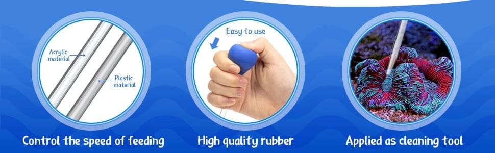 2 Sets Aquarium Coral Feeder Pipette — Long Syringe Feeding Tube Blue — collection imagery