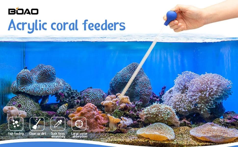 2 Sets Aquarium Coral Feeder Pipette — Long Syringe Feeding Tube Blue — product details