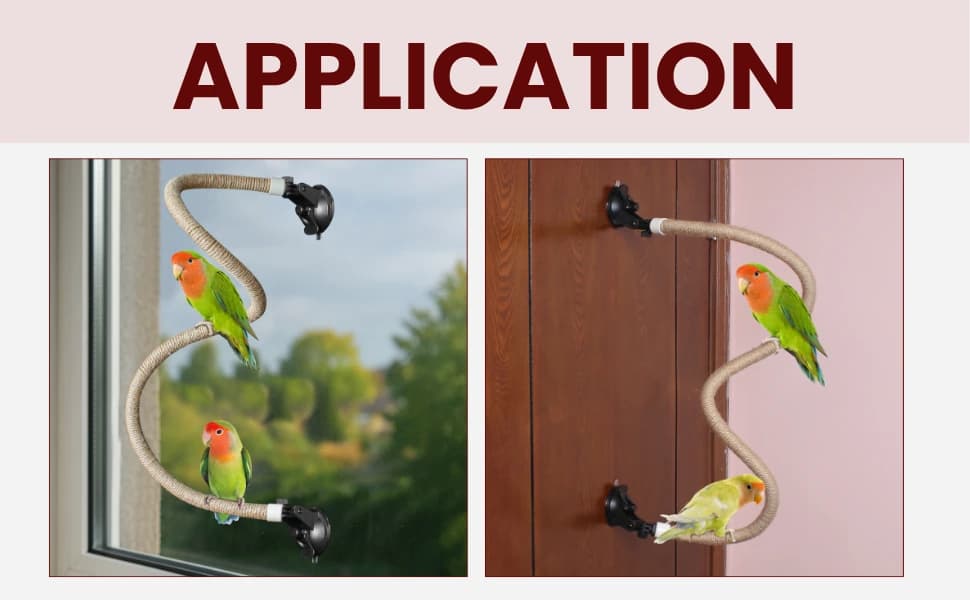Suction Cup Rope Bird Perch - Bendable Parrot Standing Toy for Climbing and Grinding — product details