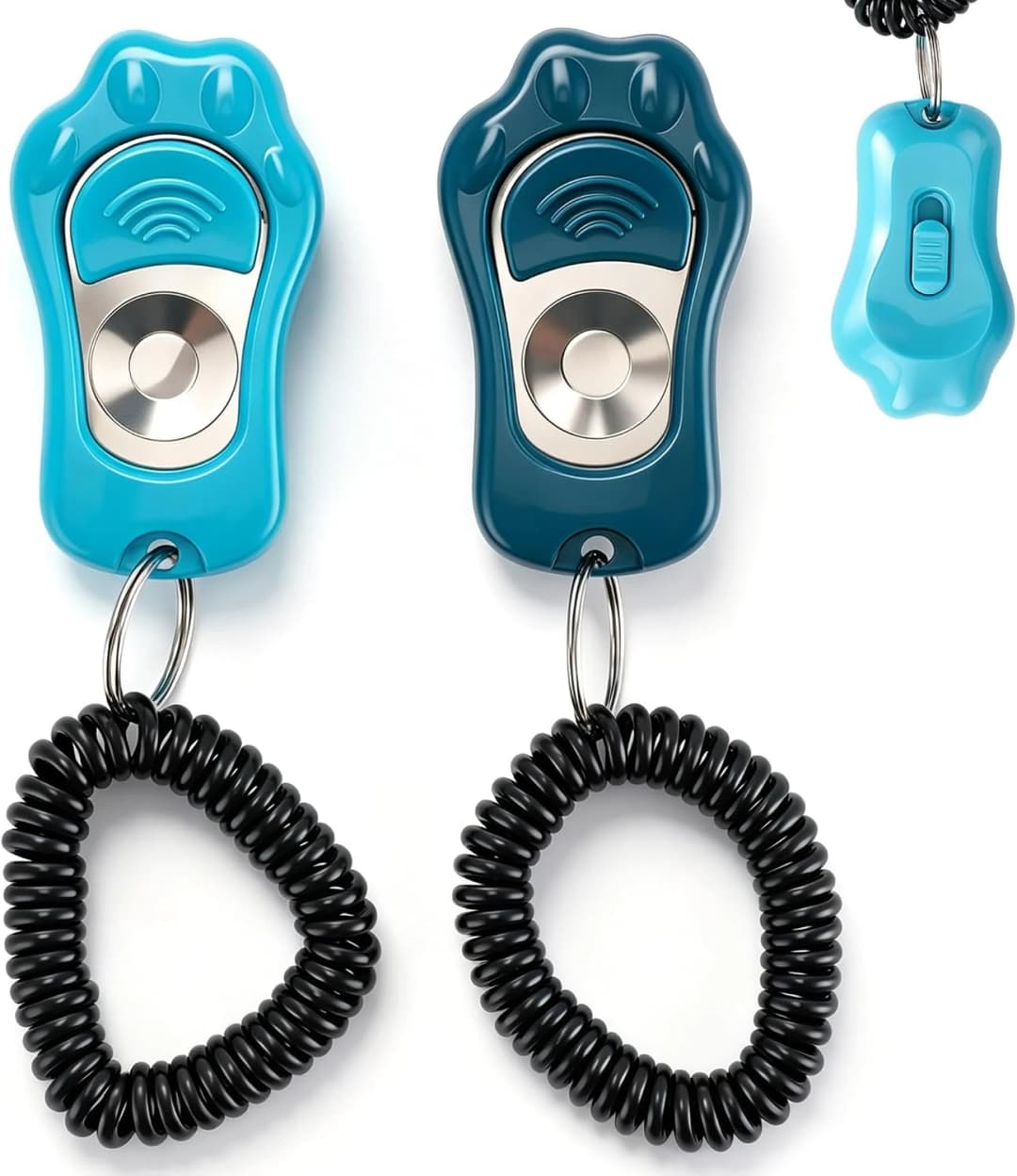 Dog Training Clicker 2 Pack with 3 Adjustable Volume and Wrist Strap