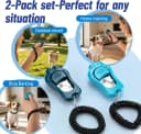 Dog Training Clicker 2 Pack with 3 Adjustable Volume and Wrist Strap
