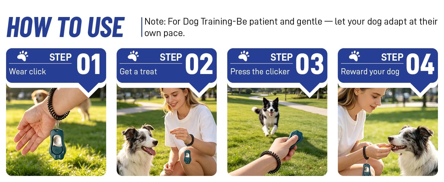 Dog Training Clicker 2 Pack with 3 Adjustable Volume and Wrist Strap β product details