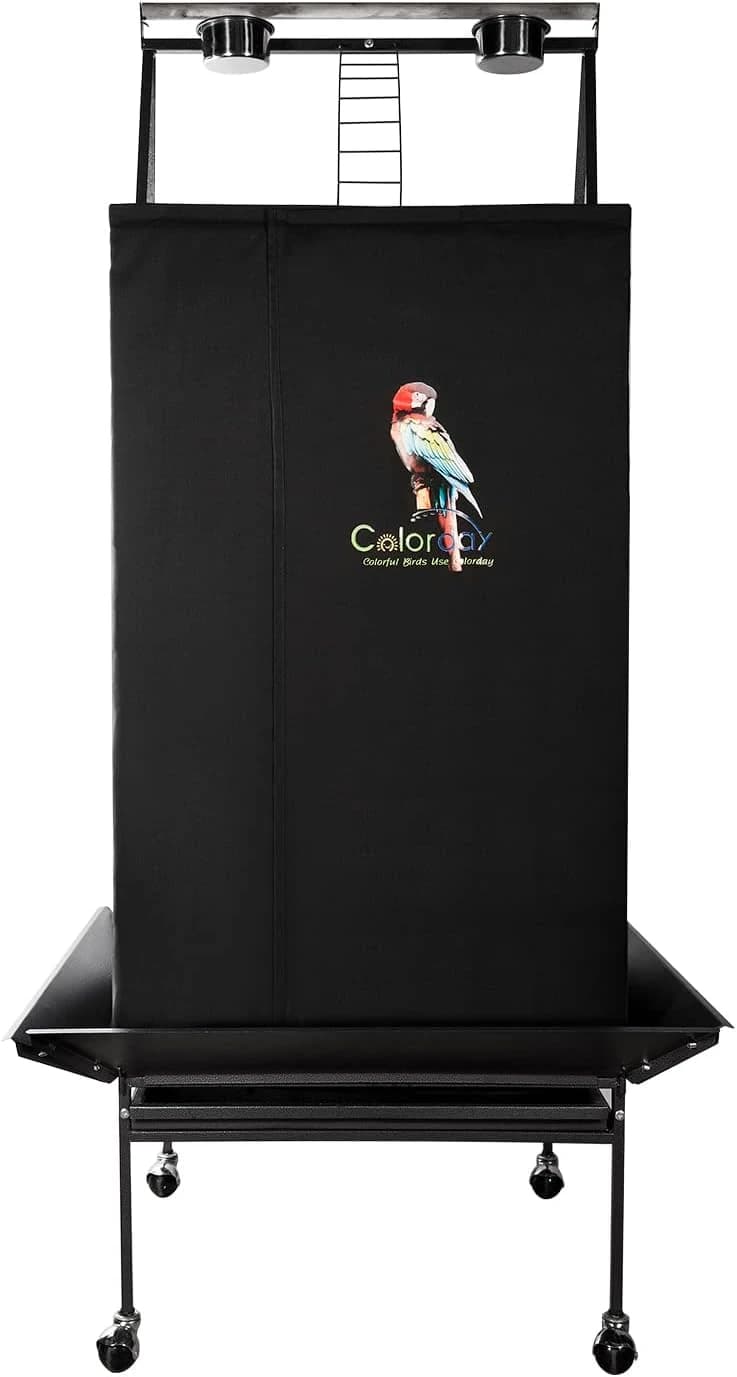 Good Night Bird Cage Cover for Large Bird Cage with Play Top ()