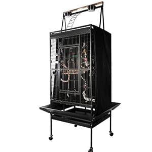 Good Night Bird Cage Cover for Large Bird Cage with Play Top () — Open the door at any angle
