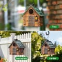 Bird Houses for Outside Real Wood-Look Resin Bird House with Hanging Chain – Waterproof and Durable Forest