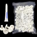 Ceramic Coral Frag Plugs 100 Pack Free Aquarium Glue for SPS LPS Tile (100 Plugs)