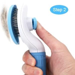 Self Cleaning Slicker Brush, Dog and Cat Bunny Pet Grooming Shedding Brush - Easy to Remove Loose Undercoat — collection imagery