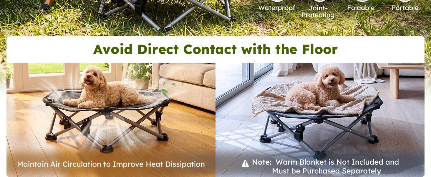 Raised Dog Bed with Cooling Mat — product details