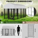 8x4x6 FT Dog Kennel Outdoor for Large Dogs with Silver Roof