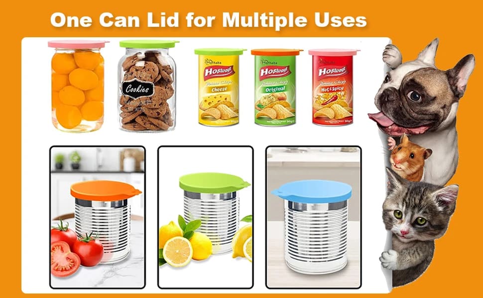 6 packs Pet Food Can Lids — Food Safe BPA-Free and Dishwasher Safe — product details