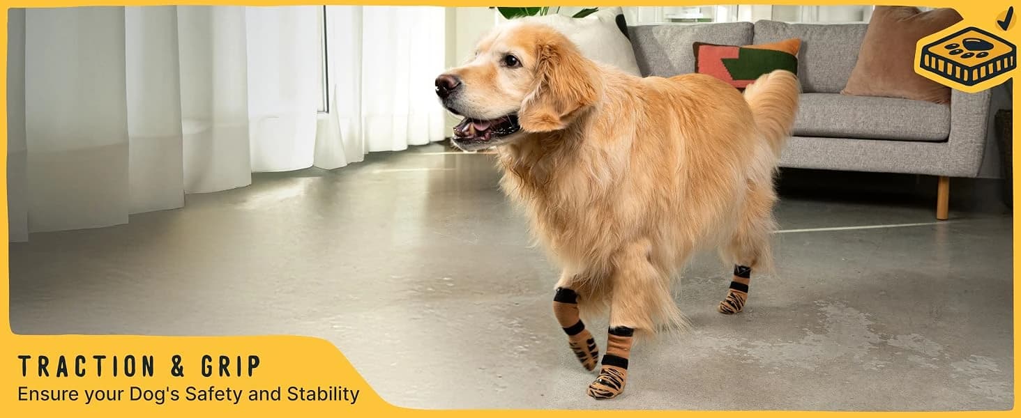 TigerToes Premium Non-Slip Dog Socks for Hardwood Floors - Extra-Thick Grip that Works Even When Twisted — product details