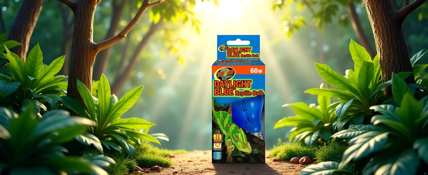 Daylight Blue Reptile Bulb [Set of 2] Watt: 60 Watts — Daylight Blue Reptile Bulb - Optimal Lighting for Your Terrarium