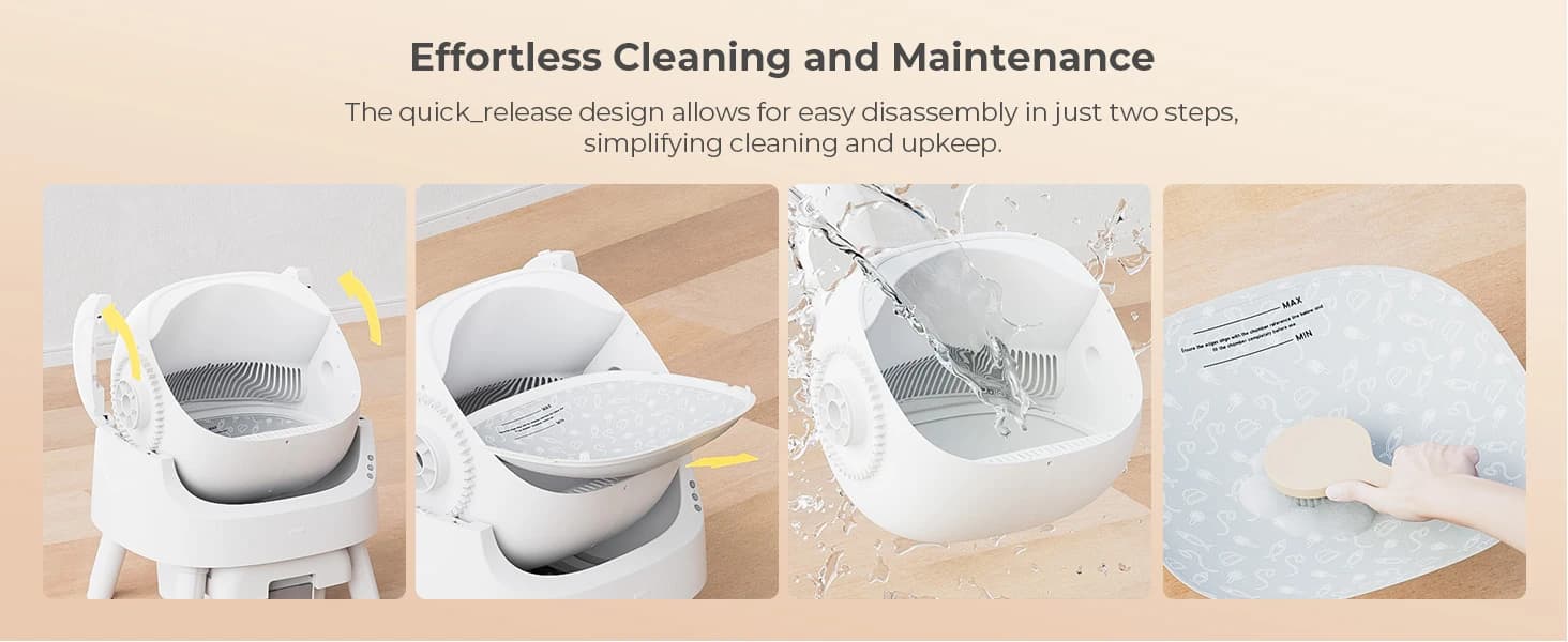 Self Cleaning Litter Box — Open Top Automatic Litter Box for Multiple Cats — product details