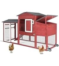 Large Wooden Chicken Coop with Run and Wheels — collection imagery