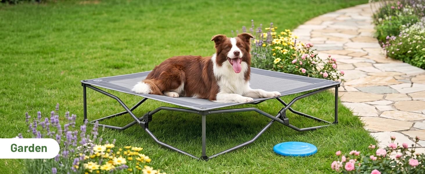 Outdoor Dog Bed — Cooling Elevated Pet Bed Portable Raised Dog Bed with Breathable Mesh — product details