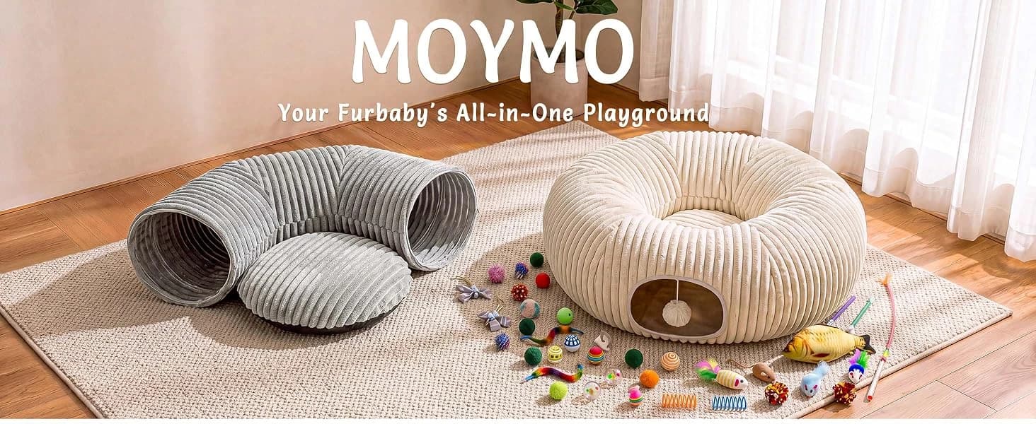 Cat Tunnel Bed for Indoor Cats — Peekaboo Cat Cave Bed — product details
