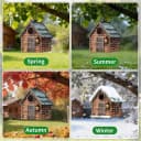Bird Houses for Outside Real Wood-Look Resin Bird House with Hanging Chain – Waterproof and Durable Forest