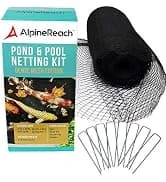 Koi Pond Netting Kit 15 x 20 ft Black Heavy Duty Woven Fine Mesh Net Cover for Leaves - Protects Koi Fish from — collection imagery